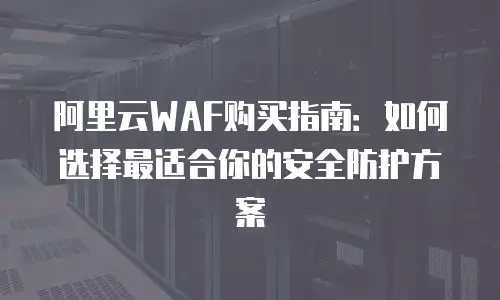 阿里云WAF购买指南：如何选择最适合你的安全防护方案