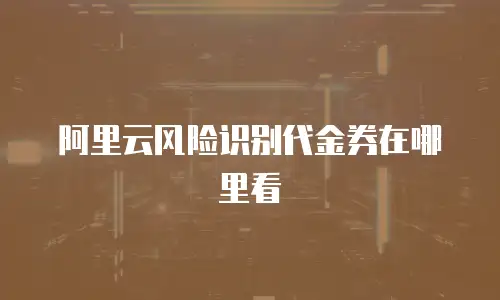 阿里云风险识别代金券在哪里看