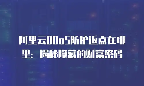 阿里云DDoS防护返点在哪里：揭秘隐藏的财富密码
