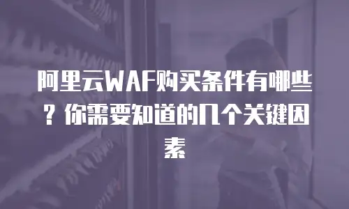 阿里云WAF购买条件有哪些？你需要知道的几个关键因素