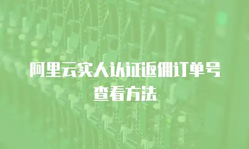 阿里云实人认证返佣订单号查看方法