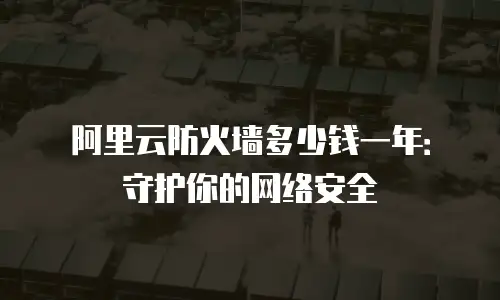 阿里云防火墙多少钱一年：守护你的网络安全