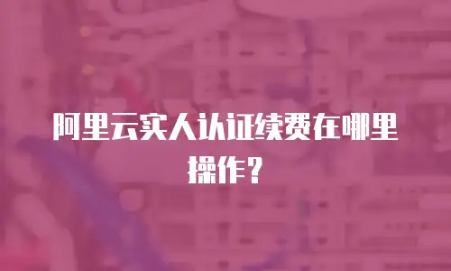 阿里云实人认证续费在哪里操作？