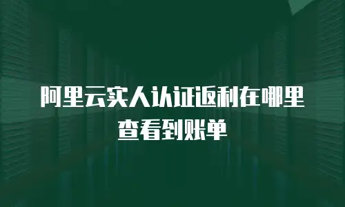 阿里云实人认证返利在哪里查看到账单