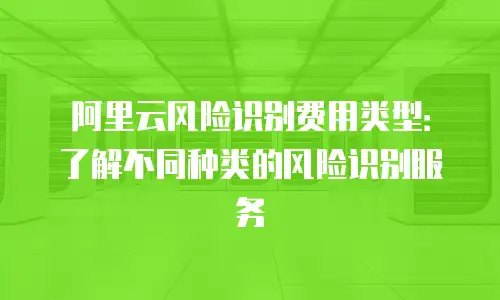 阿里云风险识别费用类型：了解不同种类的风险识别服务