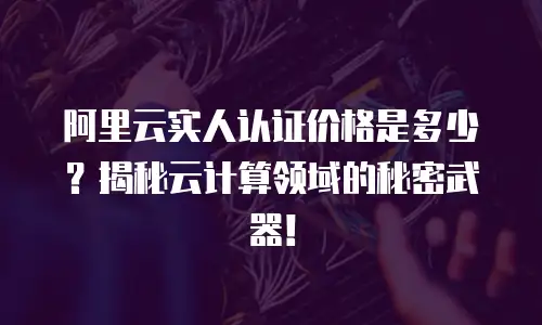 阿里云实人认证价格是多少？揭秘云计算领域的秘密武器！