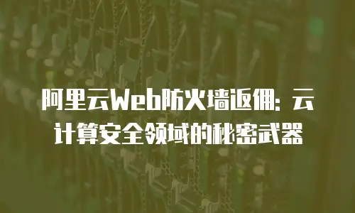 阿里云Web防火墙返佣: 云计算安全领域的秘密武器
