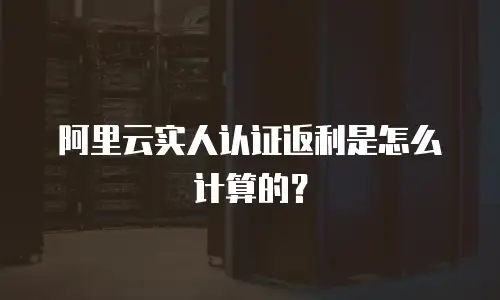 阿里云实人认证返利是怎么计算的？