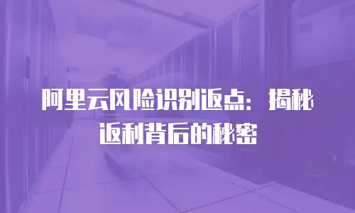 阿里云风险识别返点：揭秘返利背后的秘密