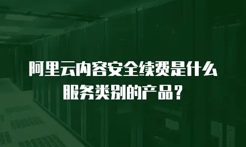 阿里云内容安全续费是什么服务类别的产品？