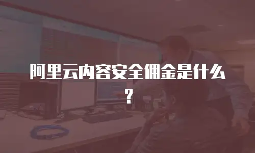 阿里云内容安全佣金是什么？