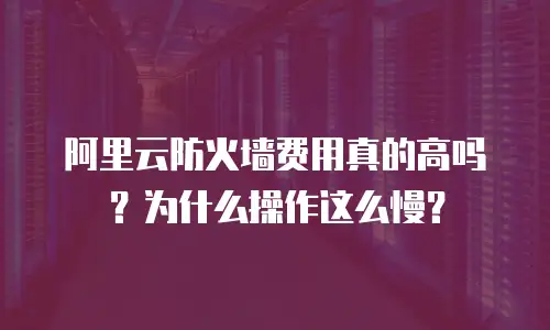 阿里云防火墙费用真的高吗？为什么操作这么慢？