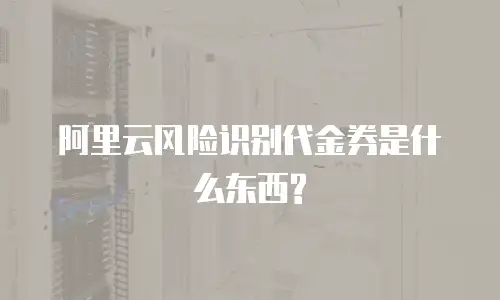 阿里云风险识别代金券是什么东西?