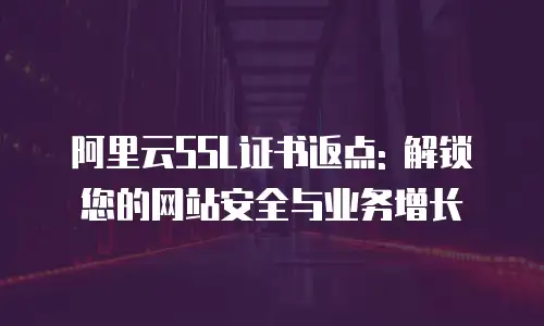 阿里云SSL证书返点: 解锁您的网站安全与业务增长