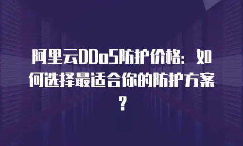 阿里云DDoS防护价格：如何选择最适合你的防护方案？