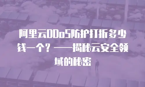 阿里云DDoS防护打折多少钱一个？——揭秘云安全领域的秘密
