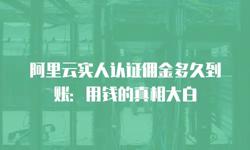 阿里云实人认证佣金多久到账：用钱的真相大白