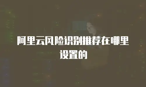 阿里云风险识别推荐在哪里设置的