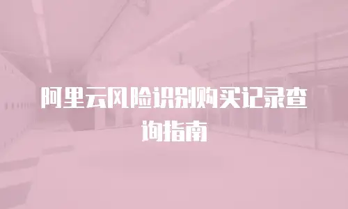阿里云风险识别购买记录查询指南