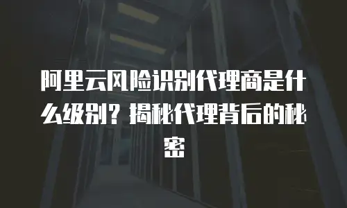阿里云风险识别代理商是什么级别？揭秘代理背后的秘密