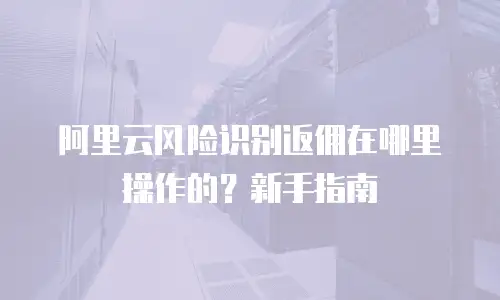 阿里云风险识别返佣在哪里操作的？新手指南