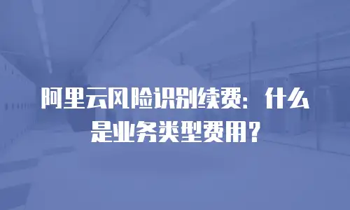 阿里云风险识别续费：什么是业务类型费用？
