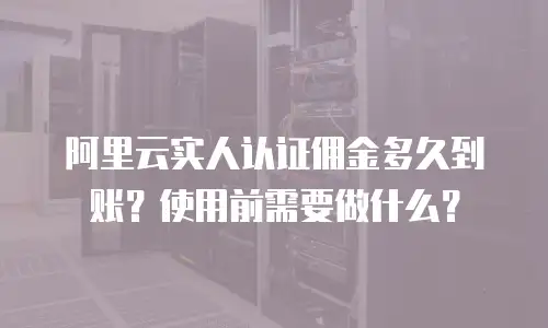 阿里云实人认证佣金多久到账？使用前需要做什么？