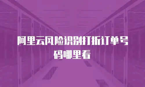 阿里云风险识别打折订单号码哪里看