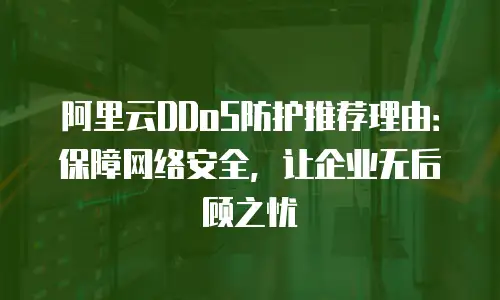 阿里云DDoS防护推荐理由：保障网络安全，让企业无后顾之忧