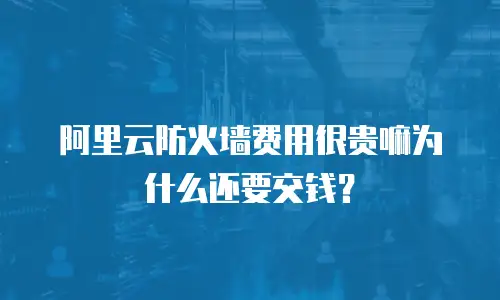 阿里云防火墙费用很贵嘛为什么还要交钱？