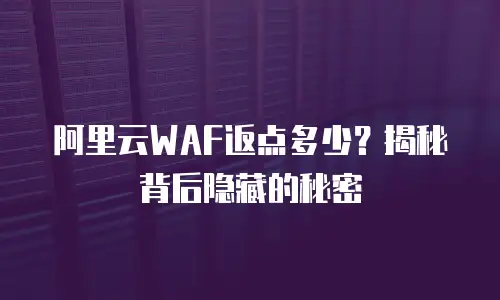 阿里云WAF返点多少？揭秘背后隐藏的秘密