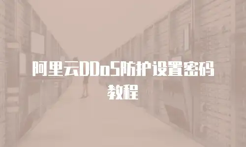 阿里云DDoS防护设置密码教程