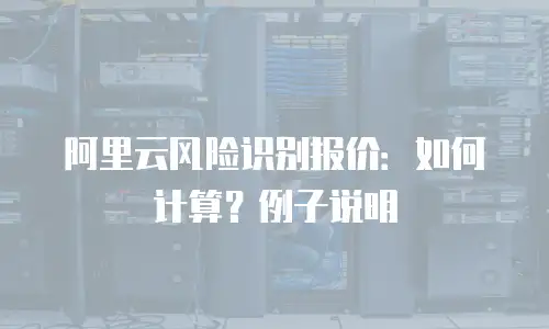 阿里云风险识别报价：如何计算？例子说明