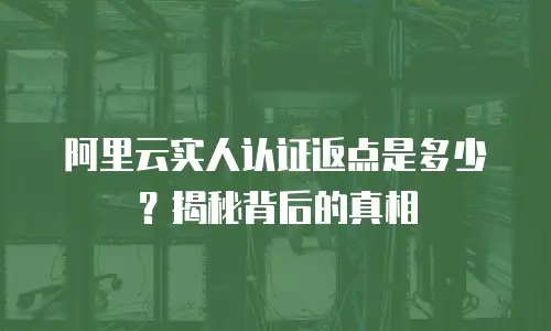 阿里云实人认证返点是多少？揭秘背后的真相
