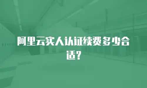 阿里云实人认证续费多少合适？