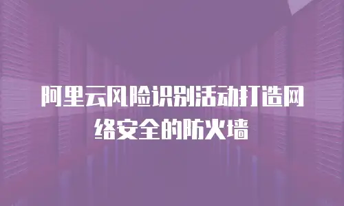 阿里云风险识别活动打造网络安全的防火墙