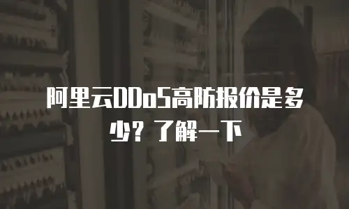 阿里云DDoS高防报价是多少？了解一下