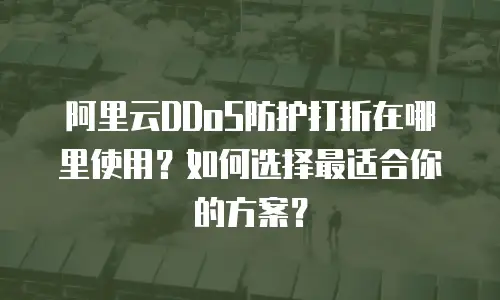 阿里云DDoS防护打折在哪里使用？如何选择最适合你的方案？