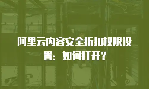 阿里云内容安全折扣权限设置：如何打开？