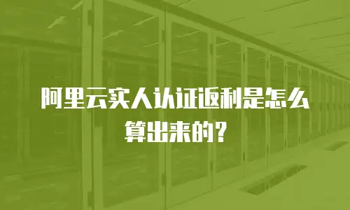 阿里云实人认证返利是怎么算出来的？