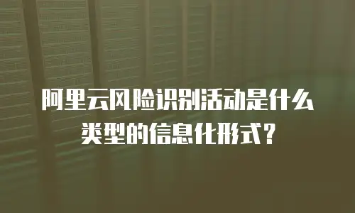 阿里云风险识别活动是什么类型的信息化形式？