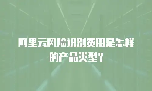 阿里云风险识别费用是怎样的产品类型？