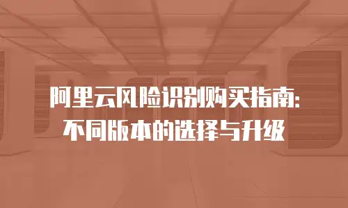阿里云风险识别购买指南：不同版本的选择与升级