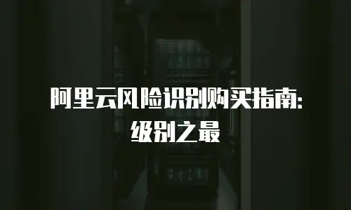 阿里云风险识别购买指南：级别之最