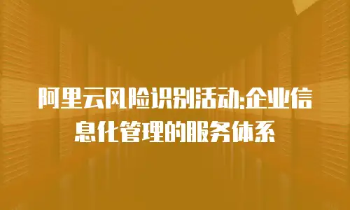 阿里云风险识别活动:企业信息化管理的服务体系