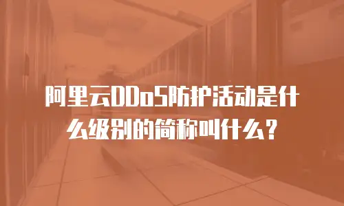 阿里云DDoS防护活动是什么级别的简称叫什么？