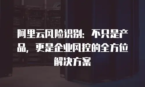 阿里云风险识别：不只是产品，更是企业风控的全方位解决方案
