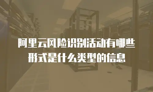 阿里云风险识别活动有哪些形式是什么类型的信息