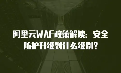阿里云WAF政策解读：安全防护升级到什么级别？