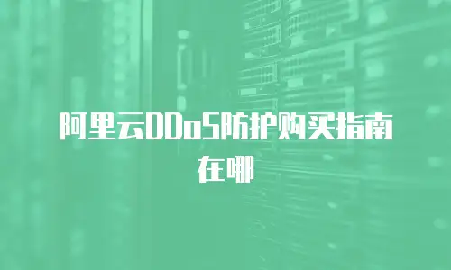 阿里云DDoS防护购买指南在哪